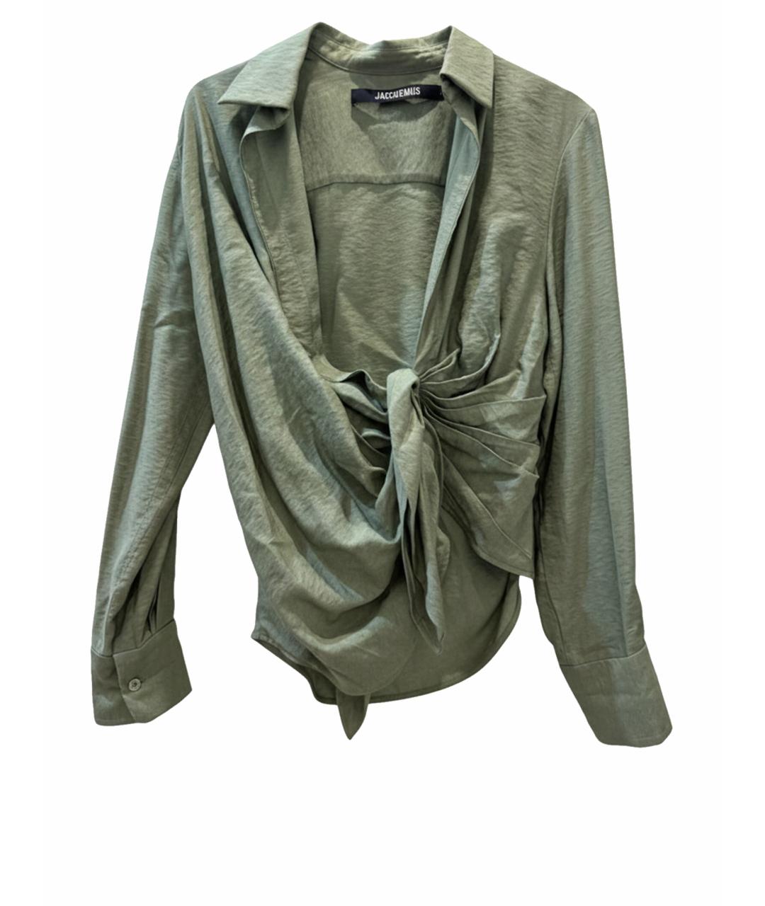 JACQUEMUS Зеленая льняная рубашка, фото 1