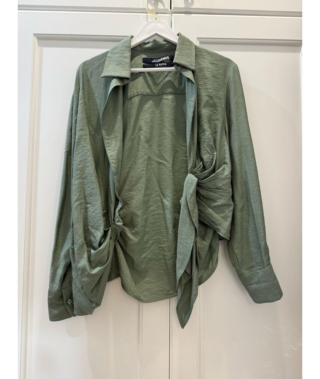 JACQUEMUS Зеленая льняная рубашка, фото 4