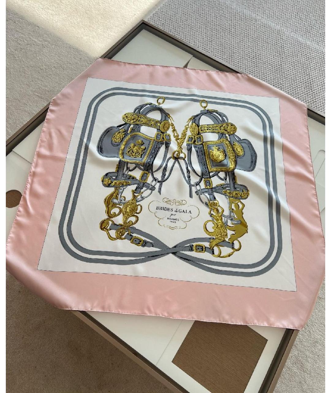 HERMES Мульти шелковый платок, фото 7