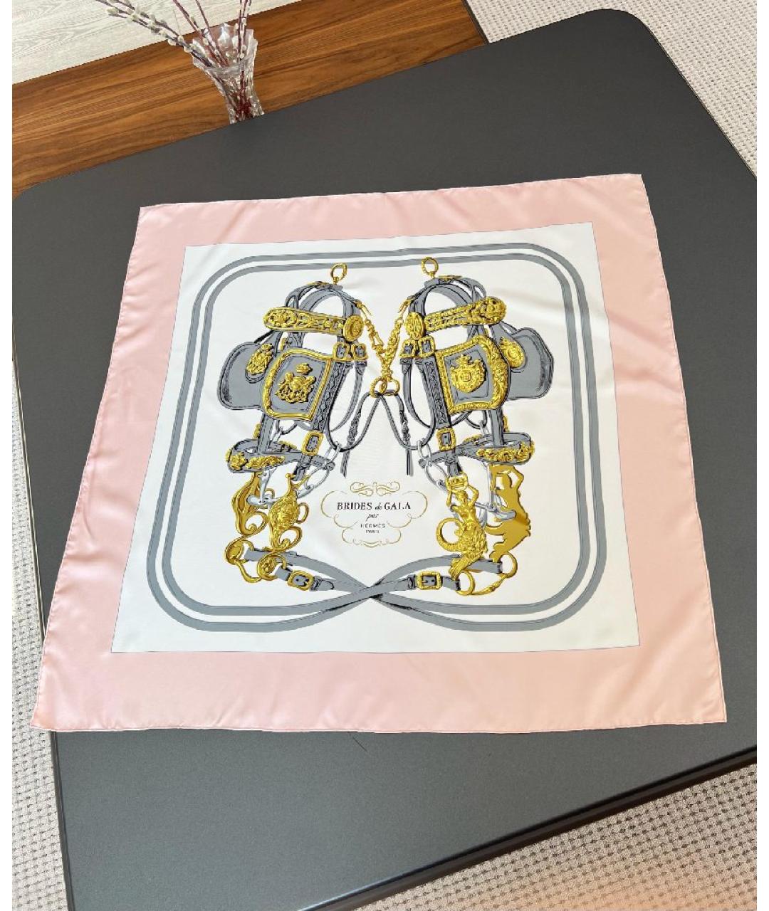 HERMES Мульти шелковый платок, фото 8