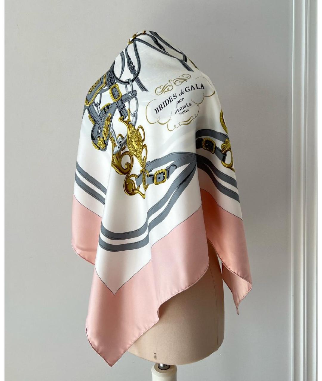 HERMES Мульти шелковый платок, фото 5