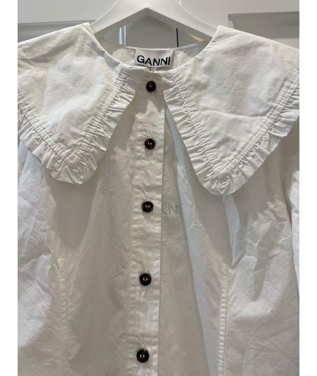 GANNI Белая хлопковая блузы, фото 3