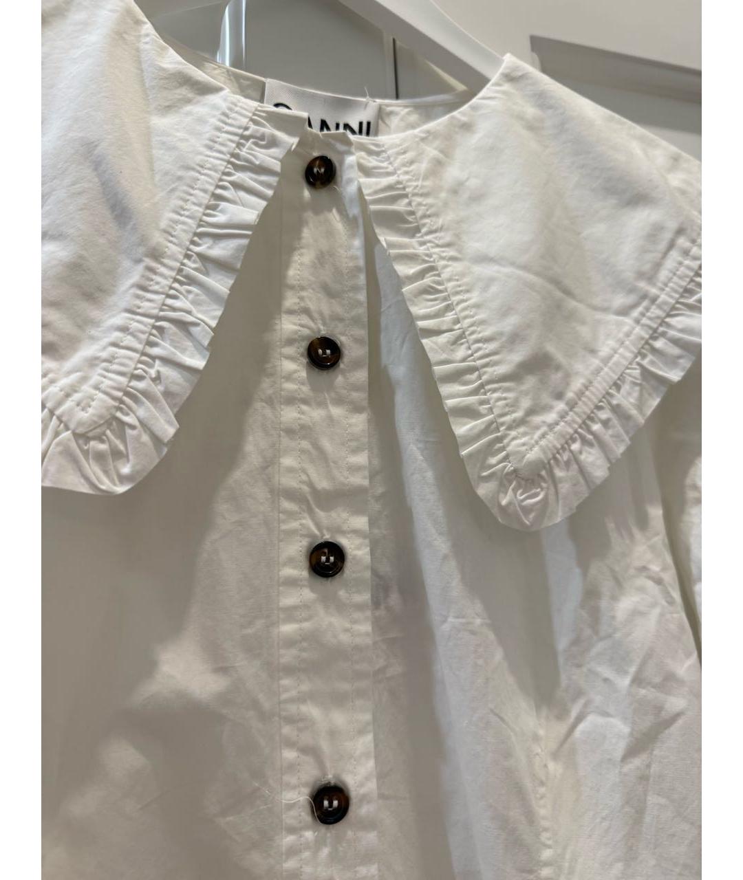 GANNI Белая хлопковая блузы, фото 4
