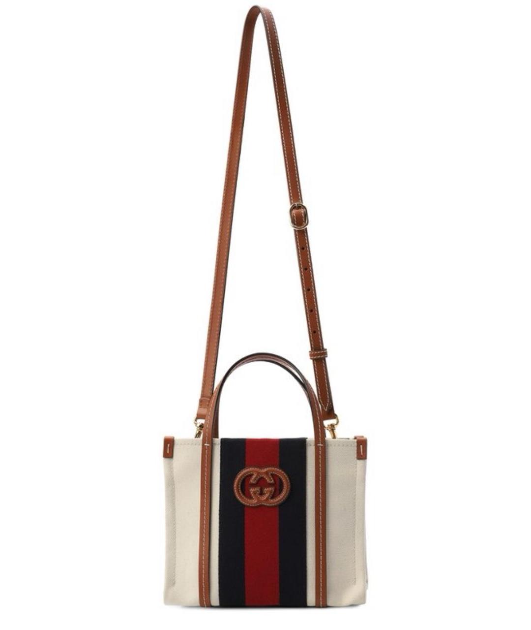 GUCCI Бежевая тканевая сумка тоут, фото 6