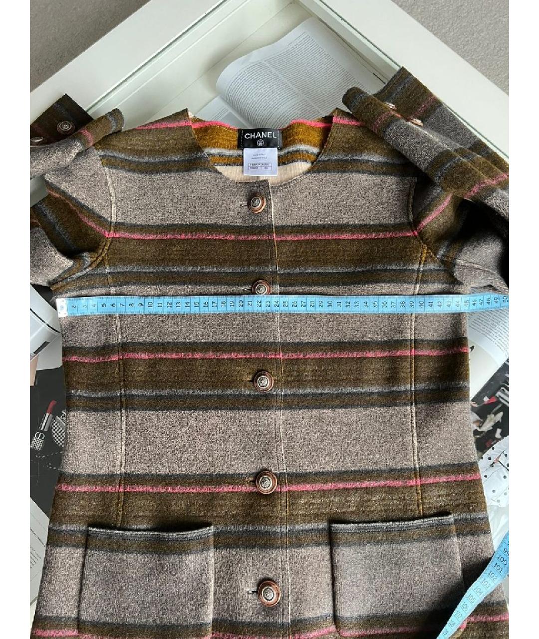 CHANEL Коричневый кашемировый жакет/пиджак, фото 5