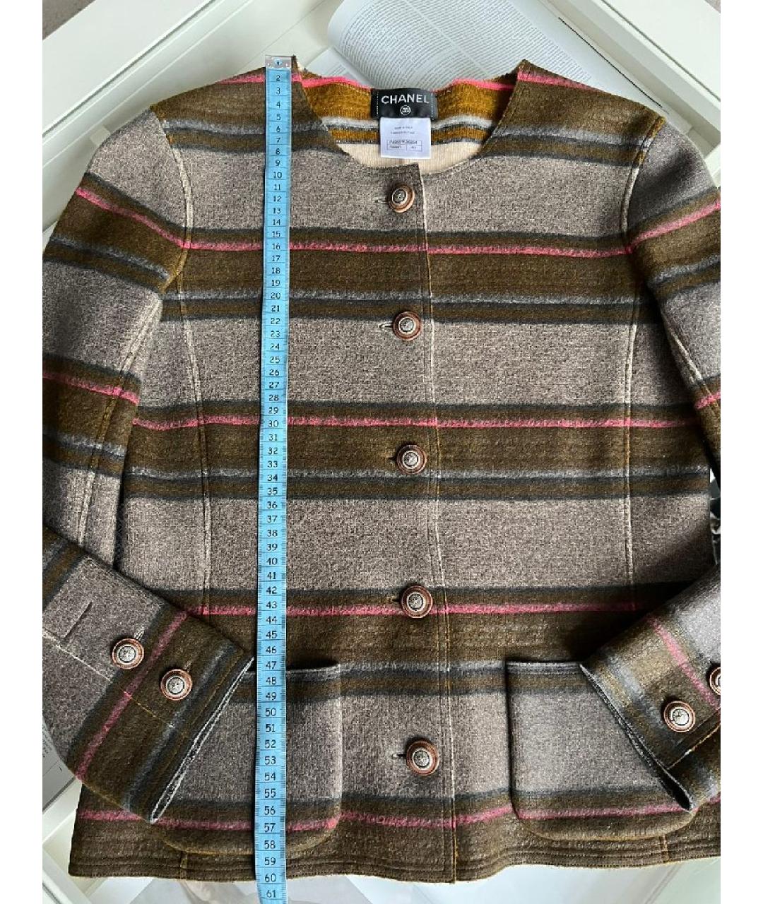 CHANEL Коричневый кашемировый жакет/пиджак, фото 6