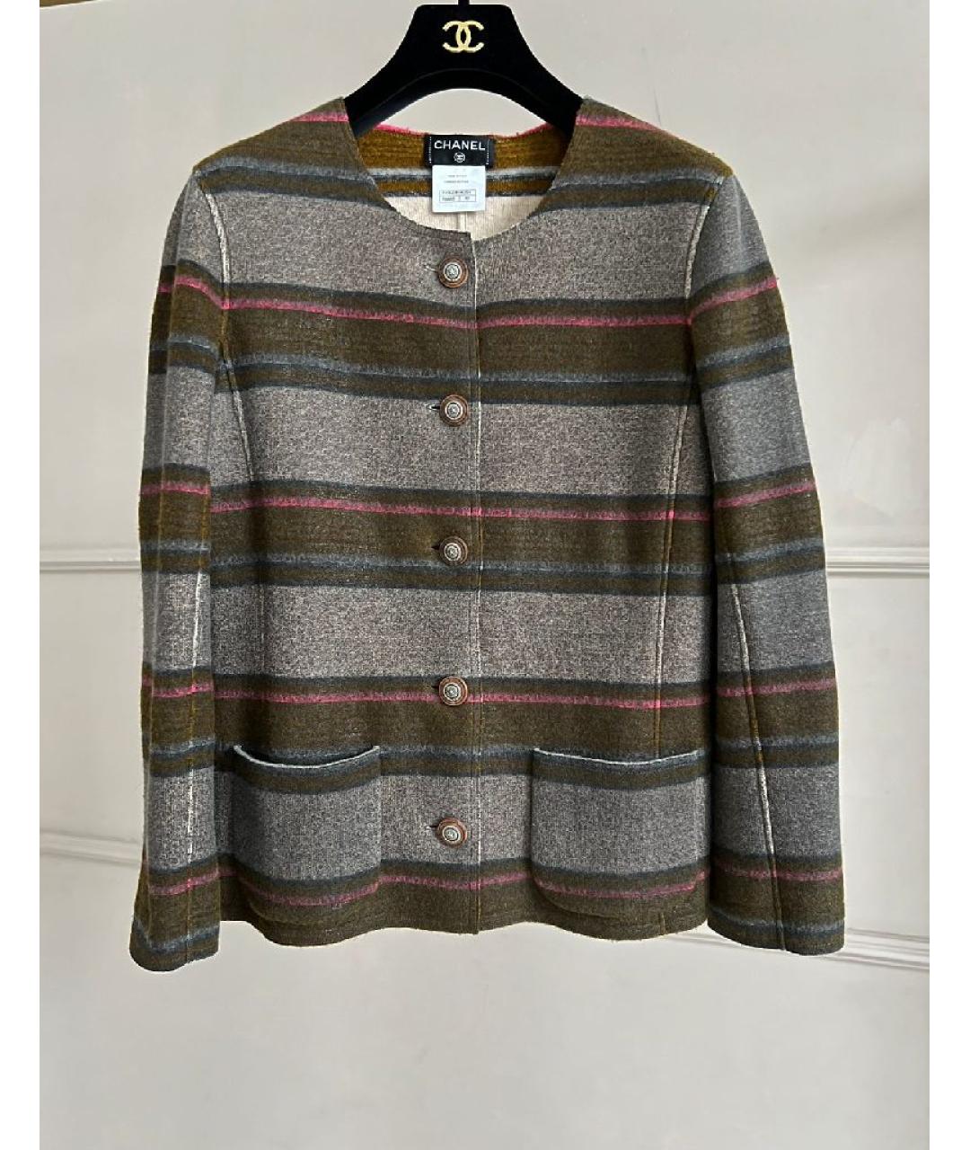 CHANEL Коричневый кашемировый жакет/пиджак, фото 9
