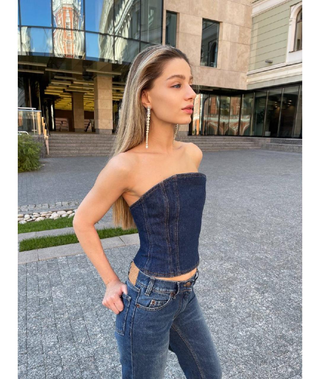 MAGDA BUTRYM Синий деним корсет, фото 2