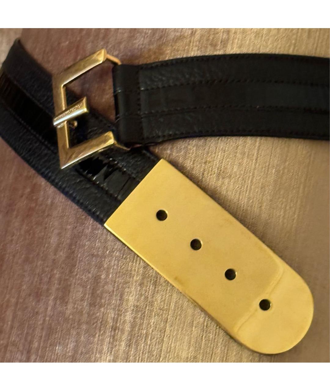 DOLCE&GABBANA Черный кожаный ремень, фото 4
