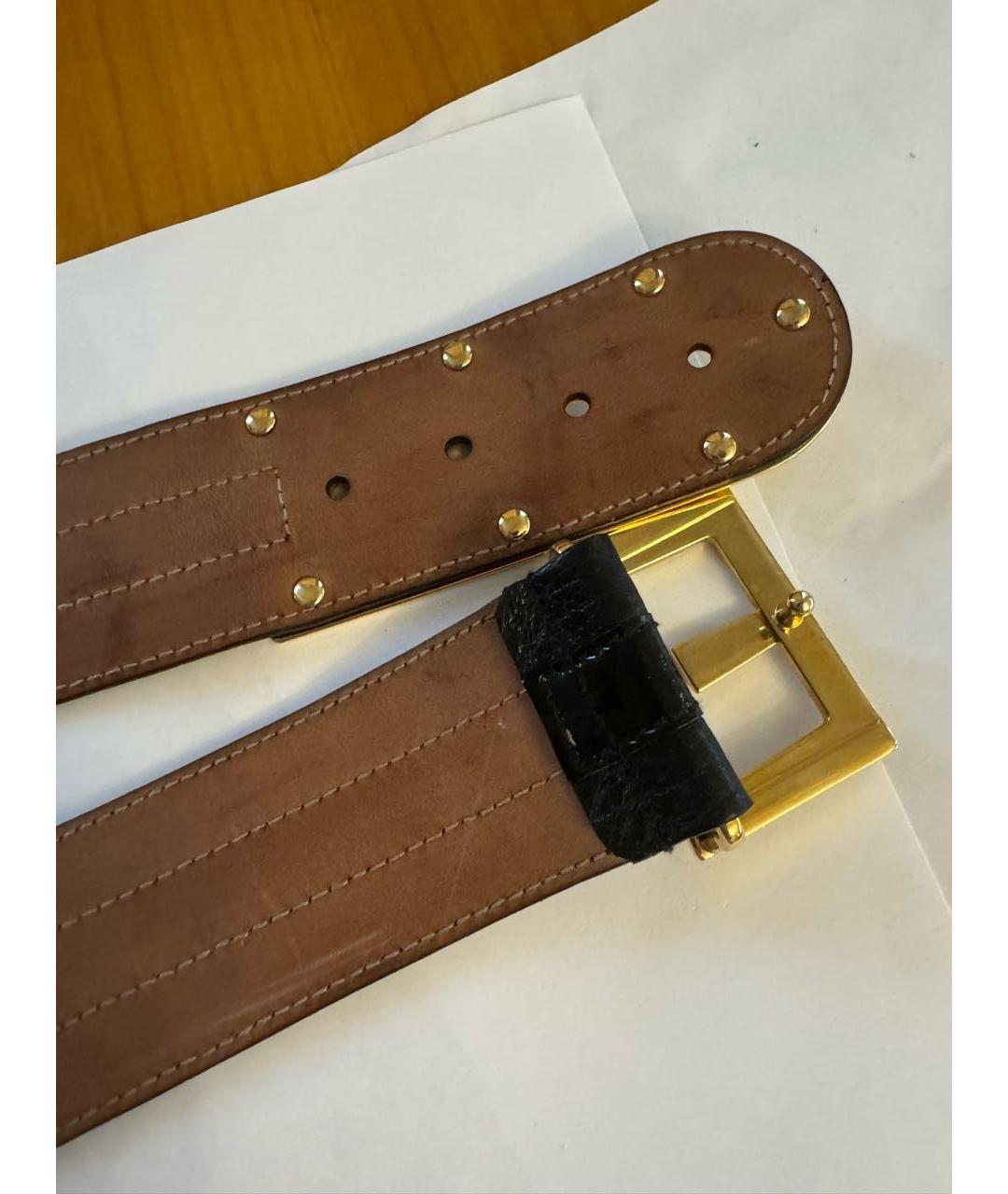 DOLCE&GABBANA Черный кожаный ремень, фото 5
