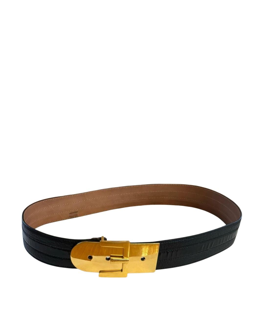 DOLCE&GABBANA Черный кожаный ремень, фото 1