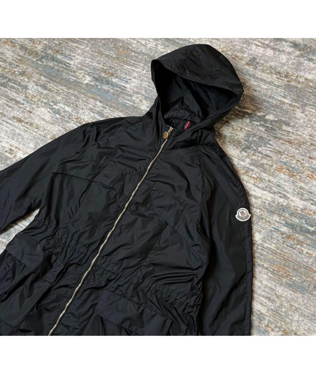 MONCLER Черный полиэстеровый тренч/плащ, фото 2