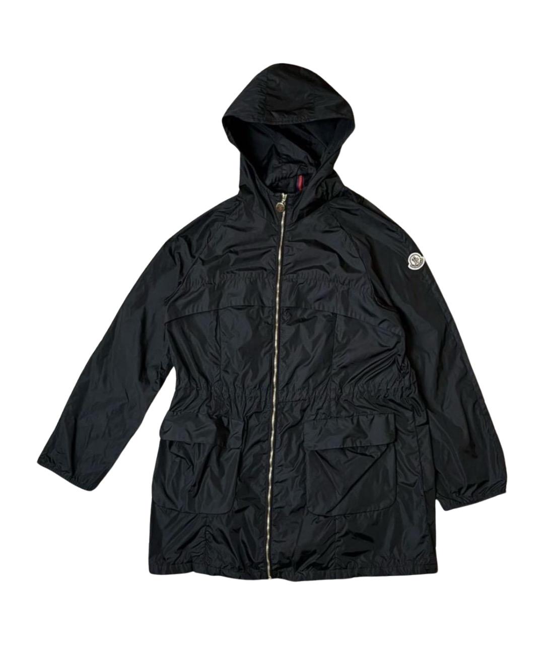 MONCLER Черный полиэстеровый тренч/плащ, фото 1