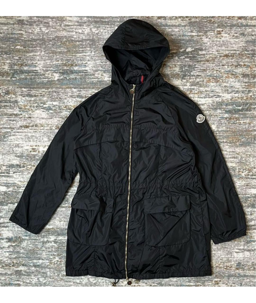 MONCLER Черный полиэстеровый тренч/плащ, фото 9