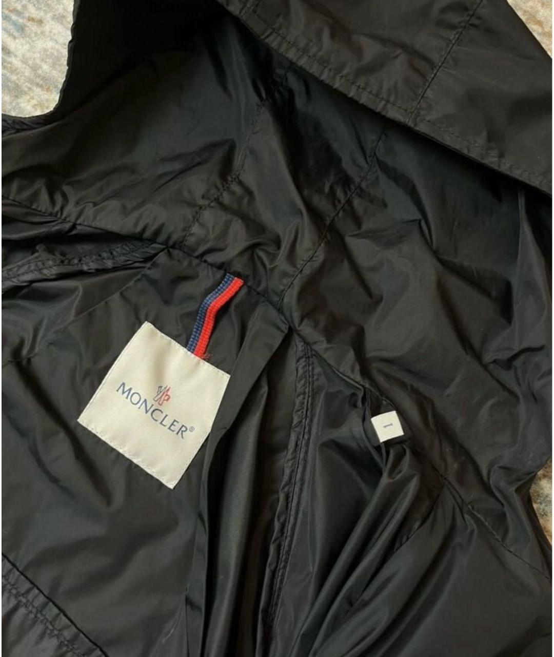 MONCLER Черный полиэстеровый тренч/плащ, фото 5