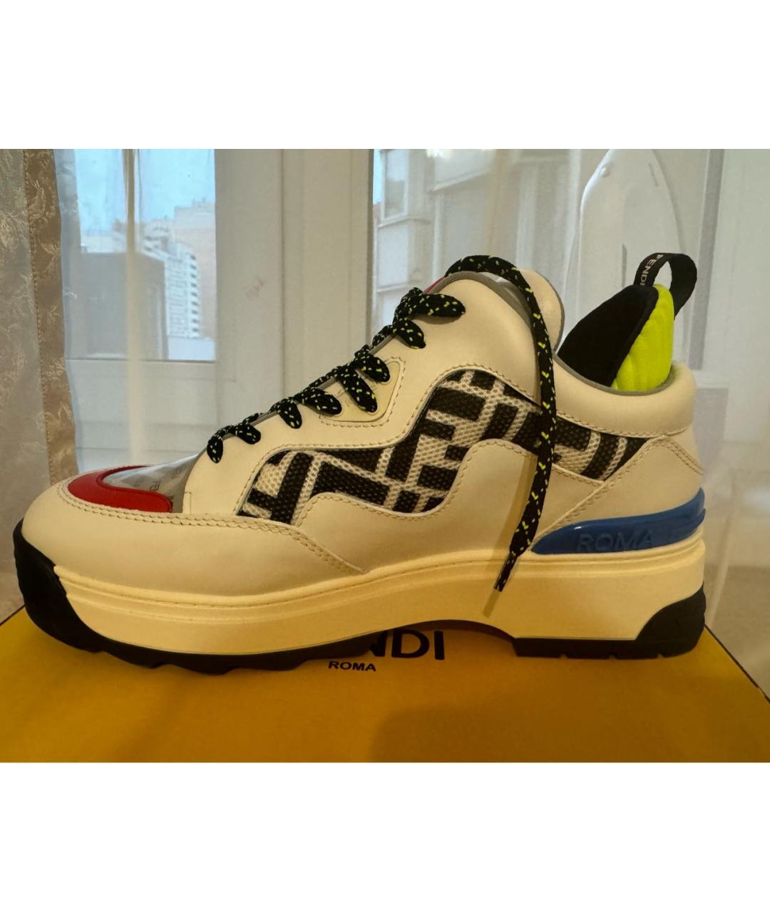 FENDI Мульти кожаные кроссовки, фото 7