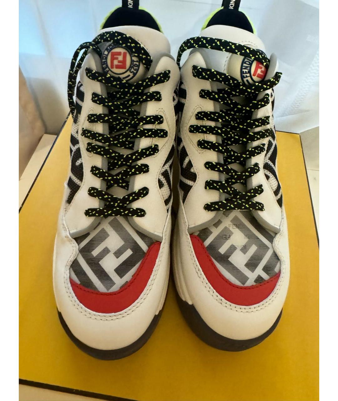 FENDI Мульти кожаные кроссовки, фото 2