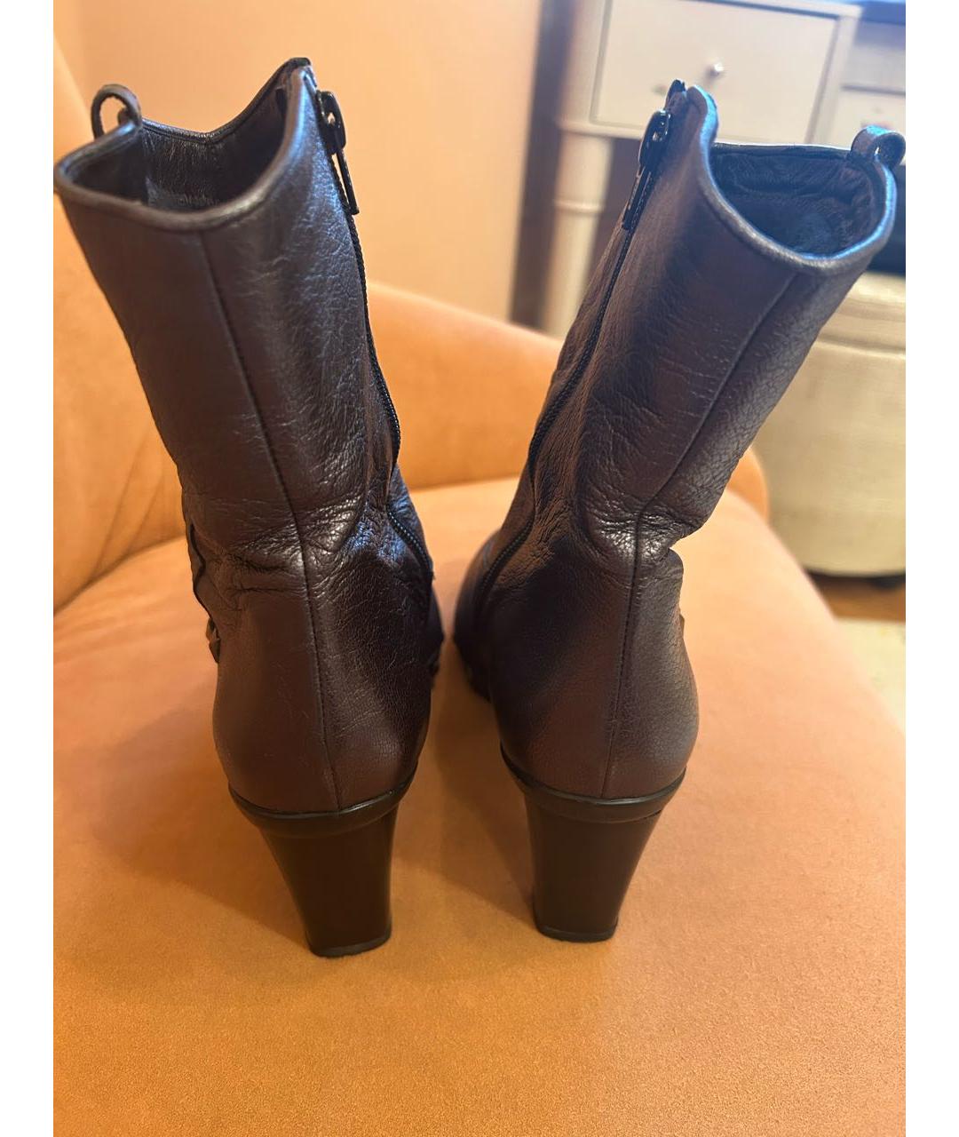 STUART WEITZMAN Серые кожаные ботильоны, фото 4