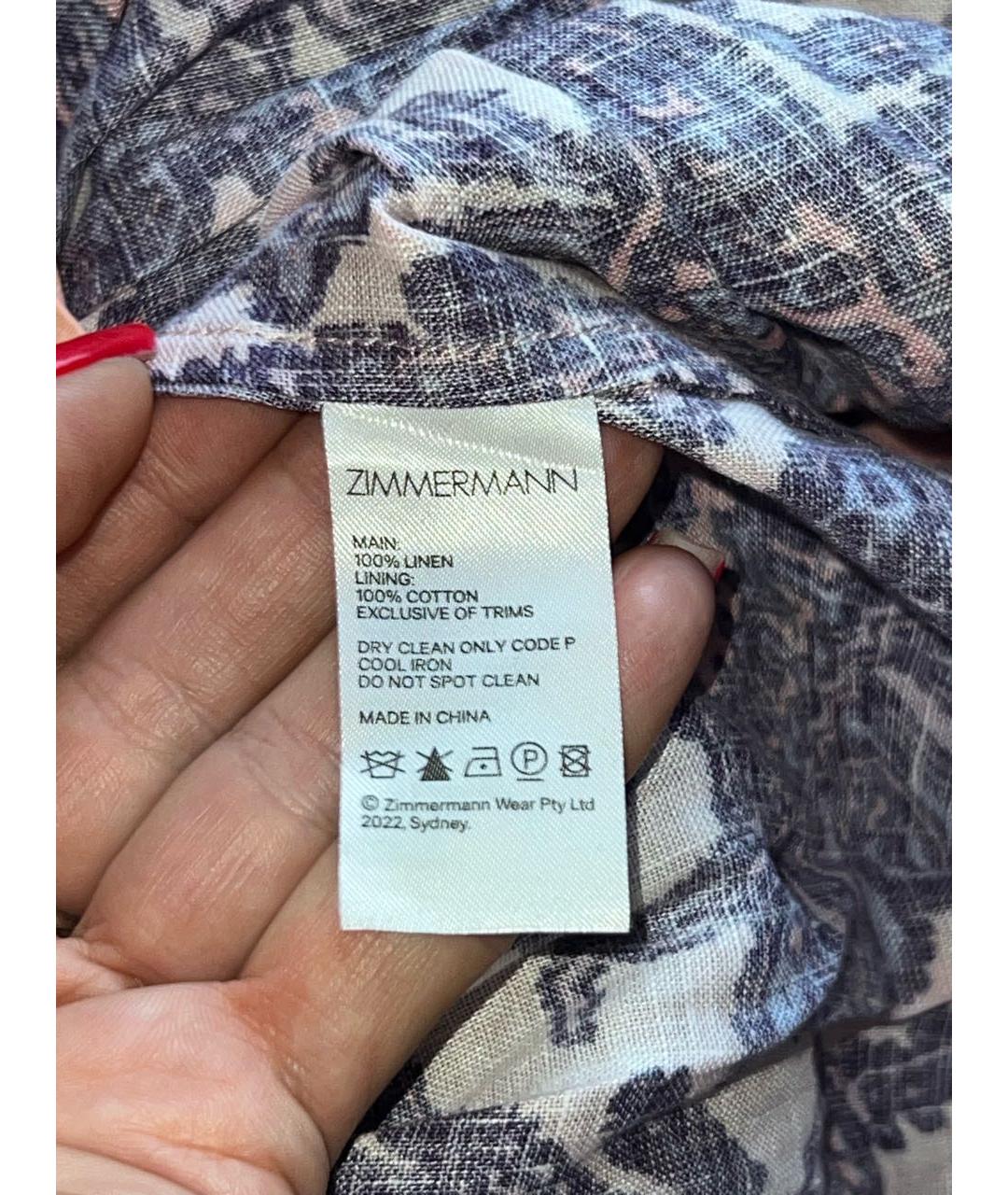 ZIMMERMANN Мульти льняное коктейльное платье, фото 8