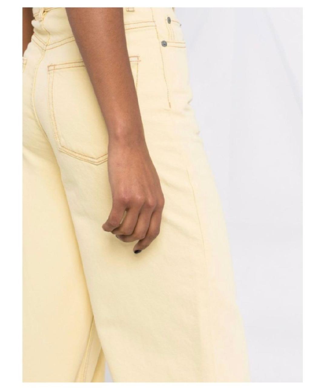 GANNI Желтые хлопковые прямые джинсы, фото 5