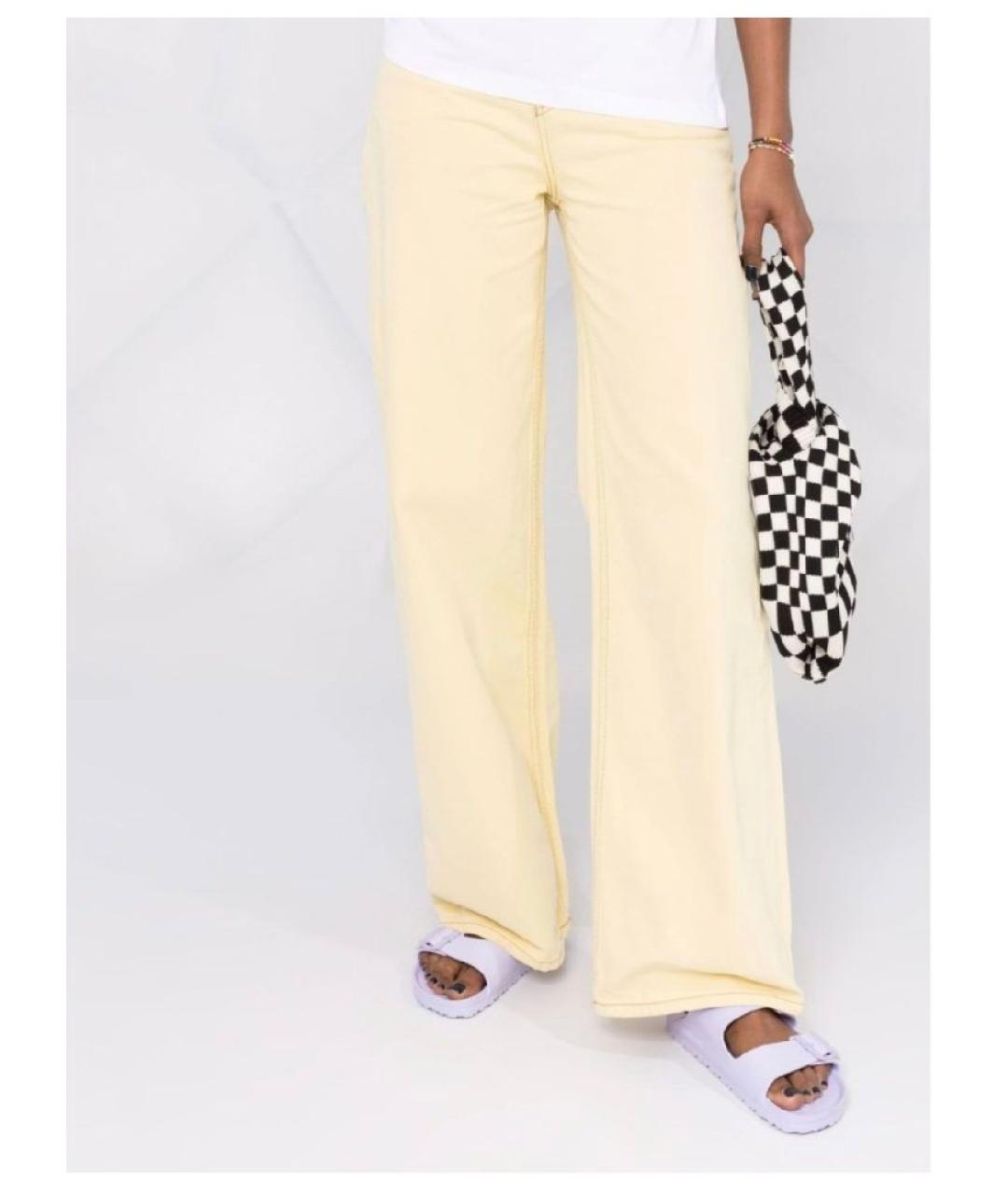 GANNI Желтые хлопковые прямые джинсы, фото 2