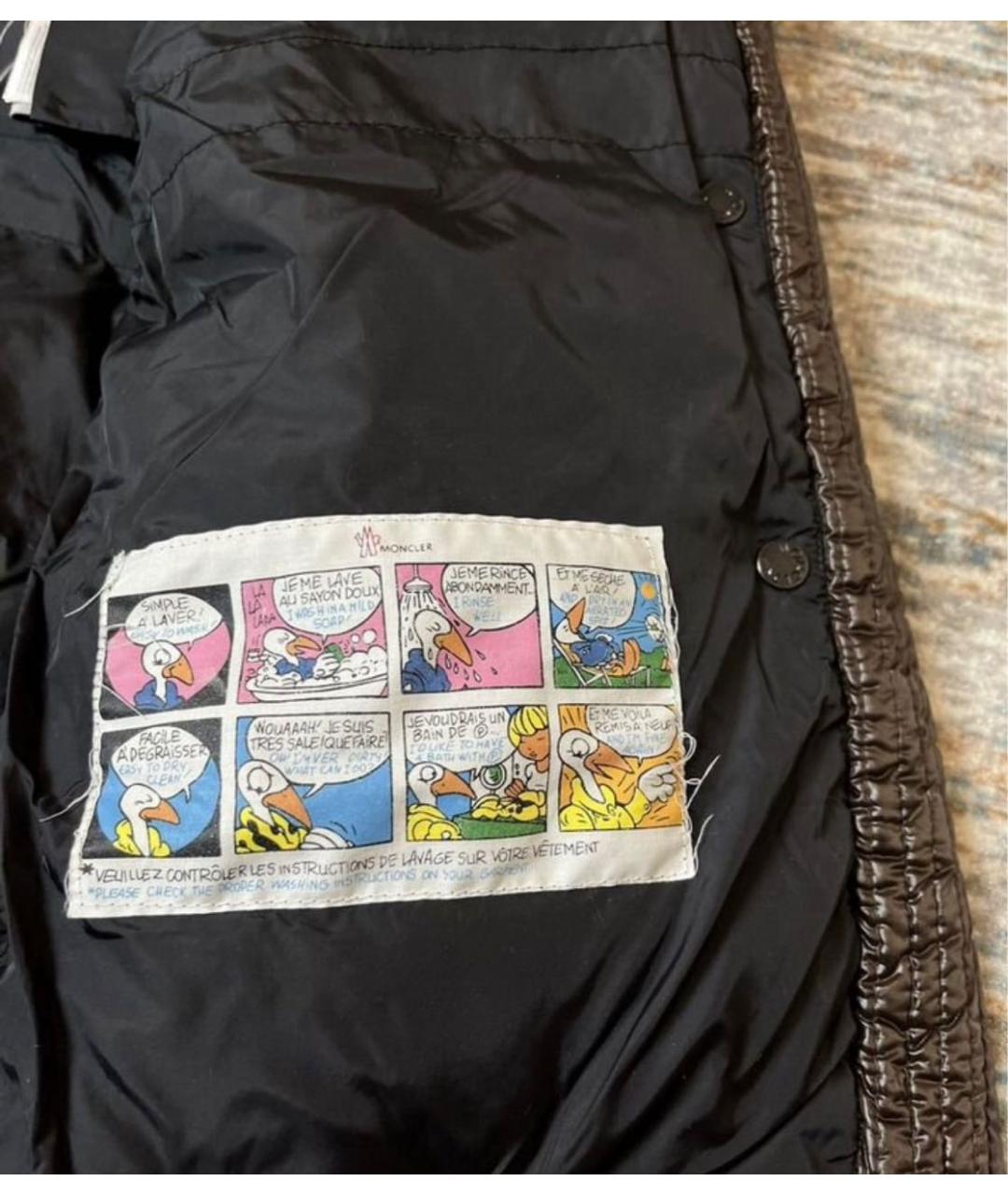 MONCLER Коричневый полиэстеровый пуховик, фото 6