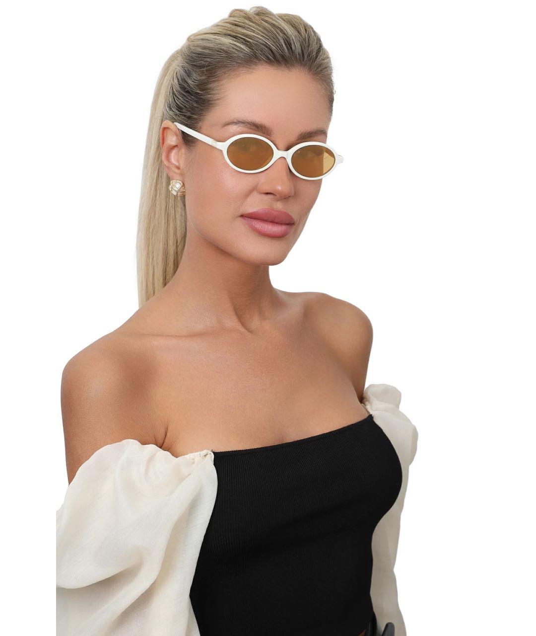 MIU MIU Белые пластиковые солнцезащитные очки, фото 3