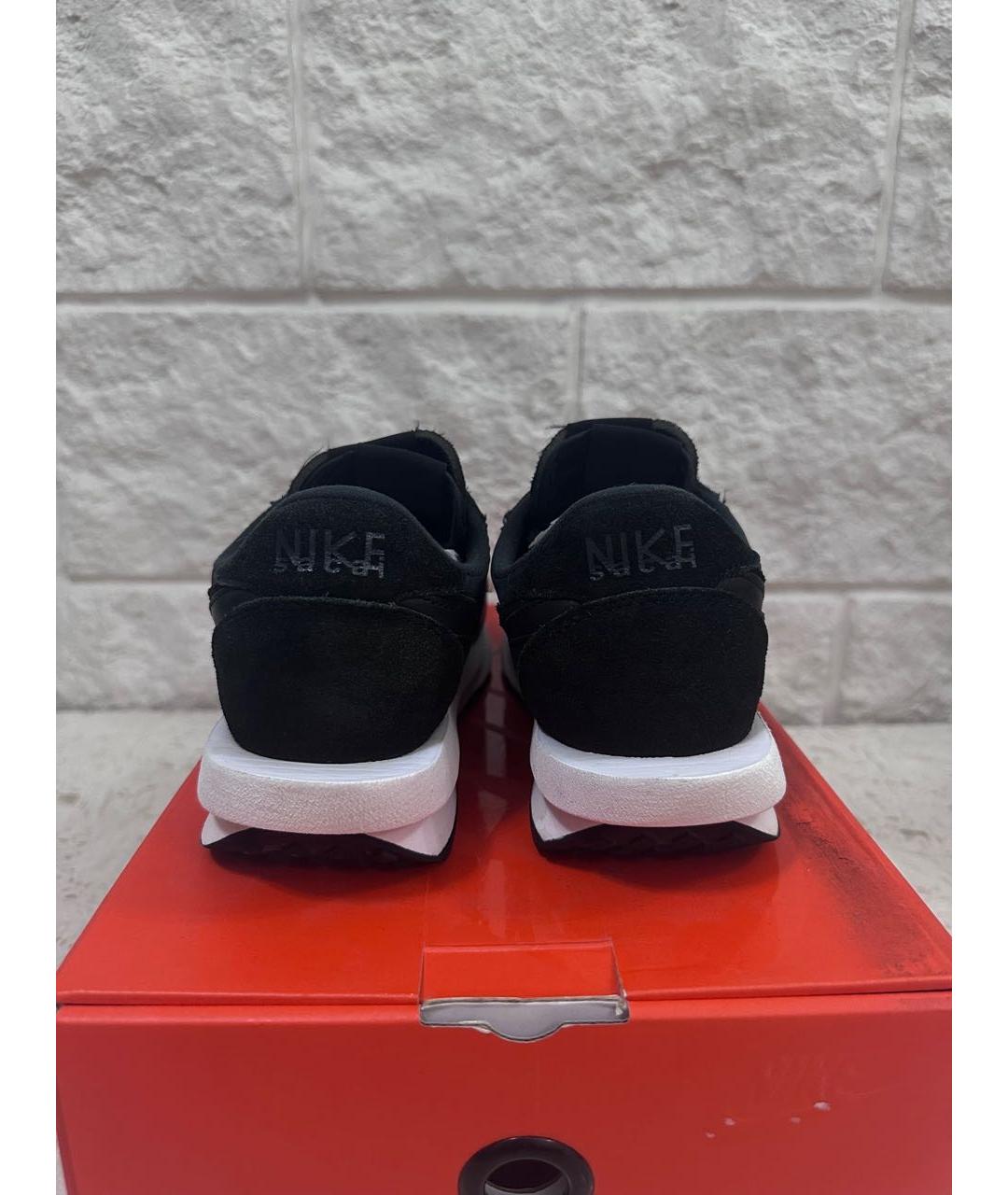 SACAI Черные кожаные низкие кроссовки / кеды, фото 4