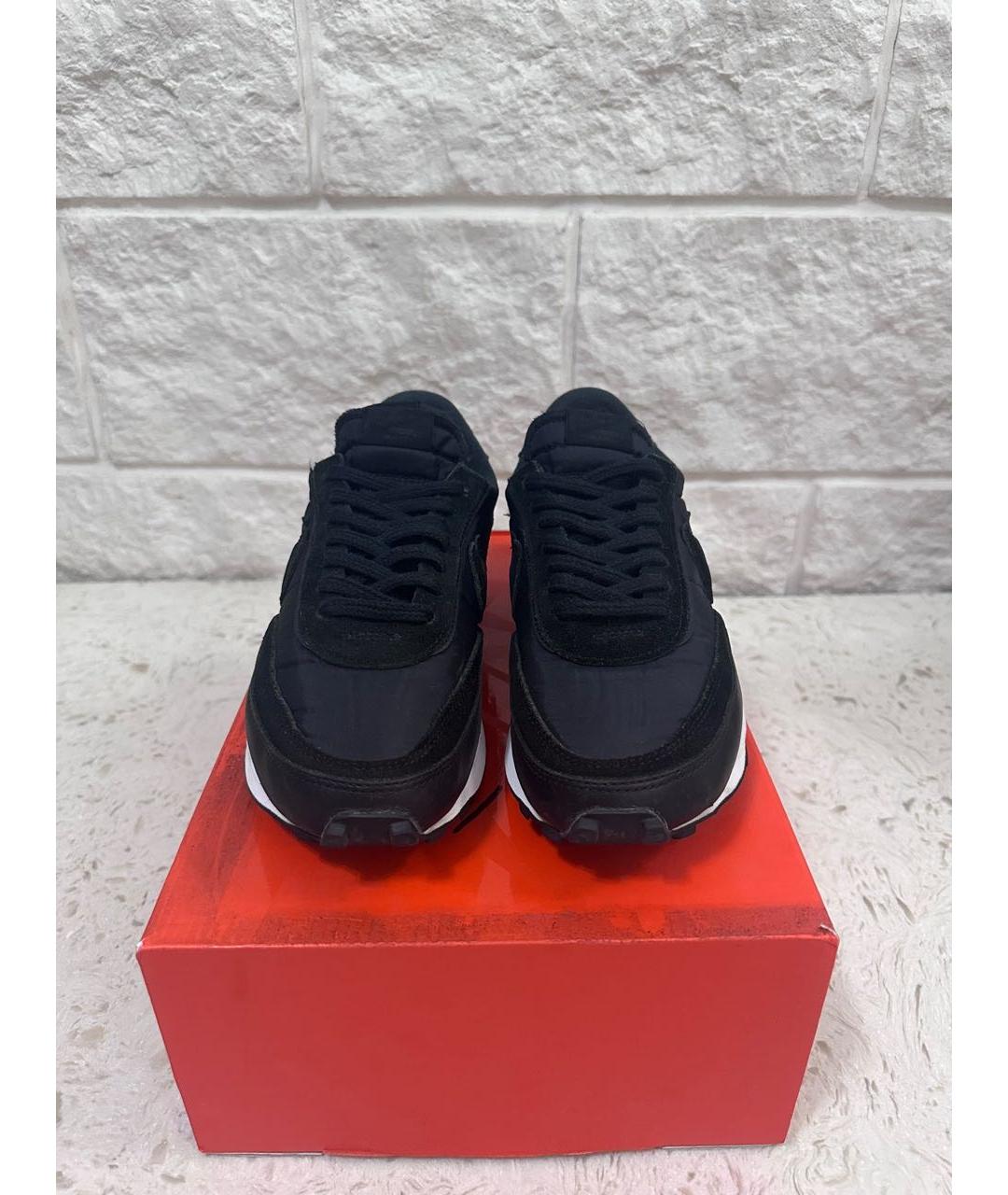 SACAI Черные кожаные низкие кроссовки / кеды, фото 3
