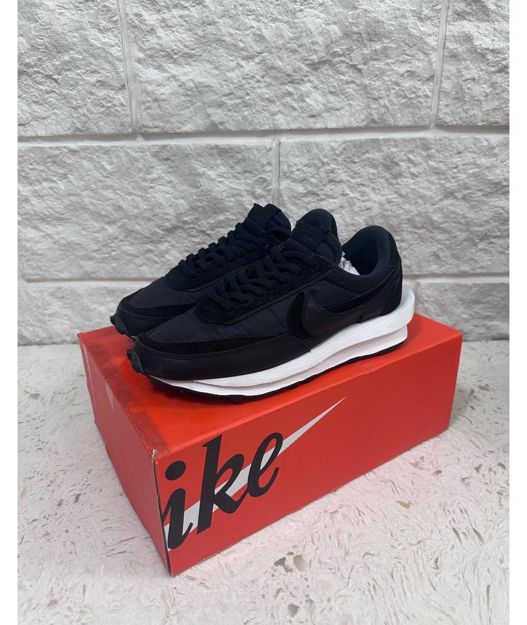 SACAI Черные кожаные низкие кроссовки / кеды, фото 2