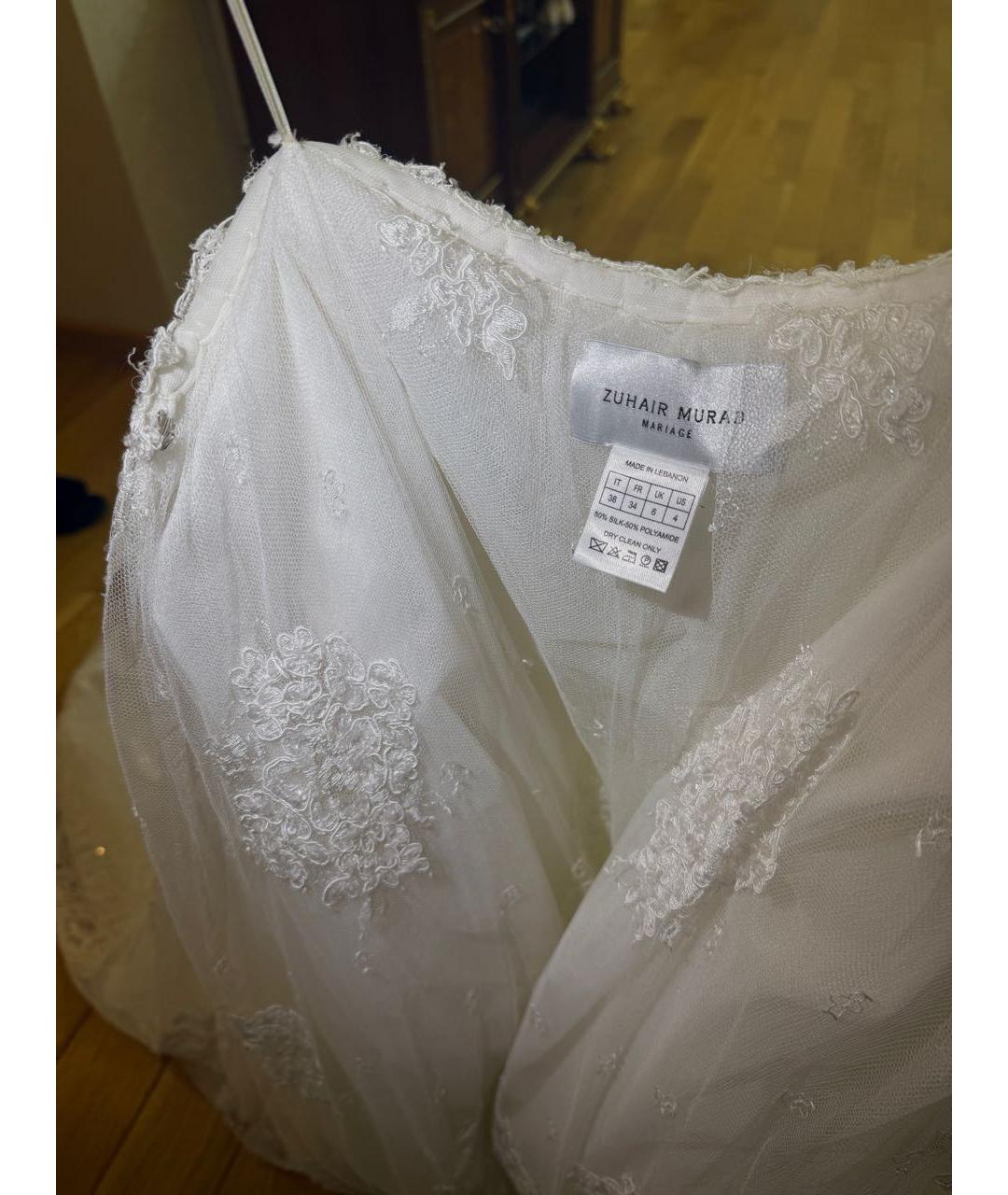 ZUHAIR MURAD Белое кружевное свадебное платье, фото 6