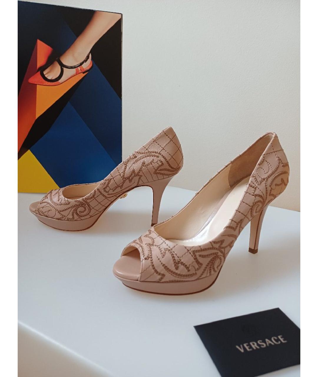 VERSACE Коричневые кожаные туфли, фото 3