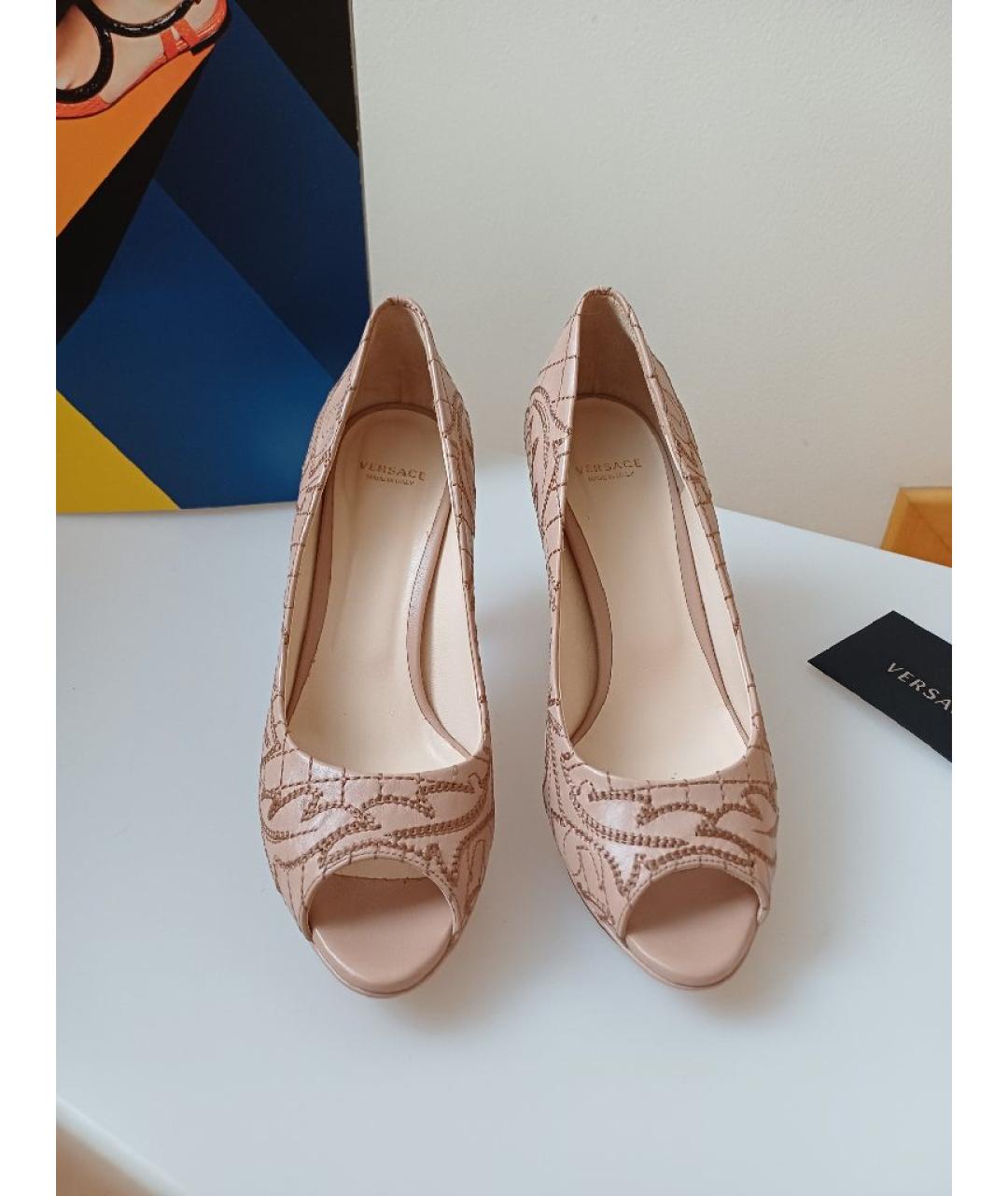 VERSACE Коричневые кожаные туфли, фото 6