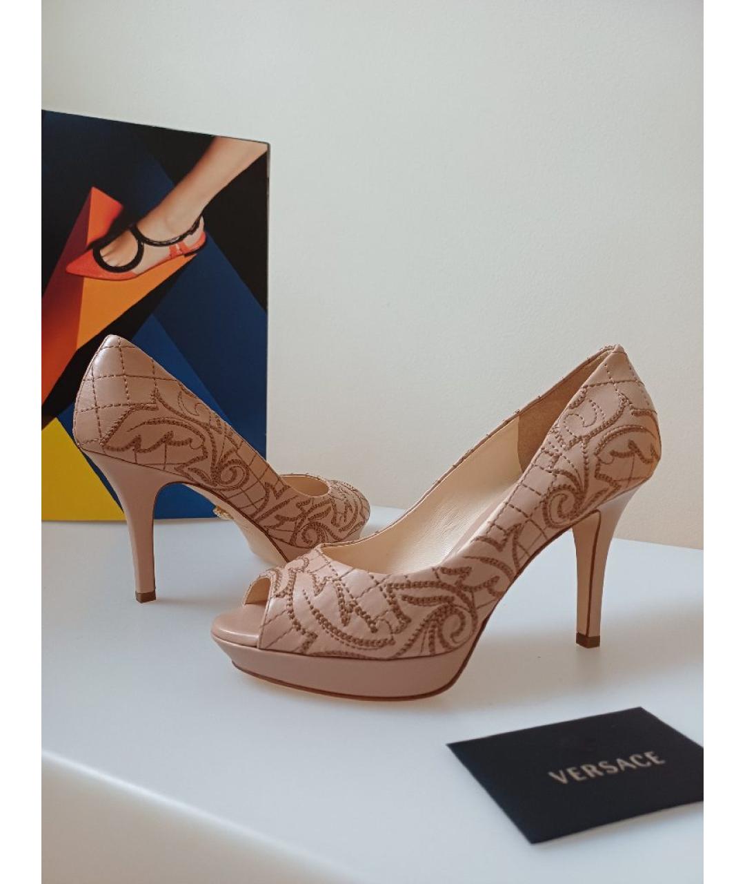 VERSACE Коричневые кожаные туфли, фото 5