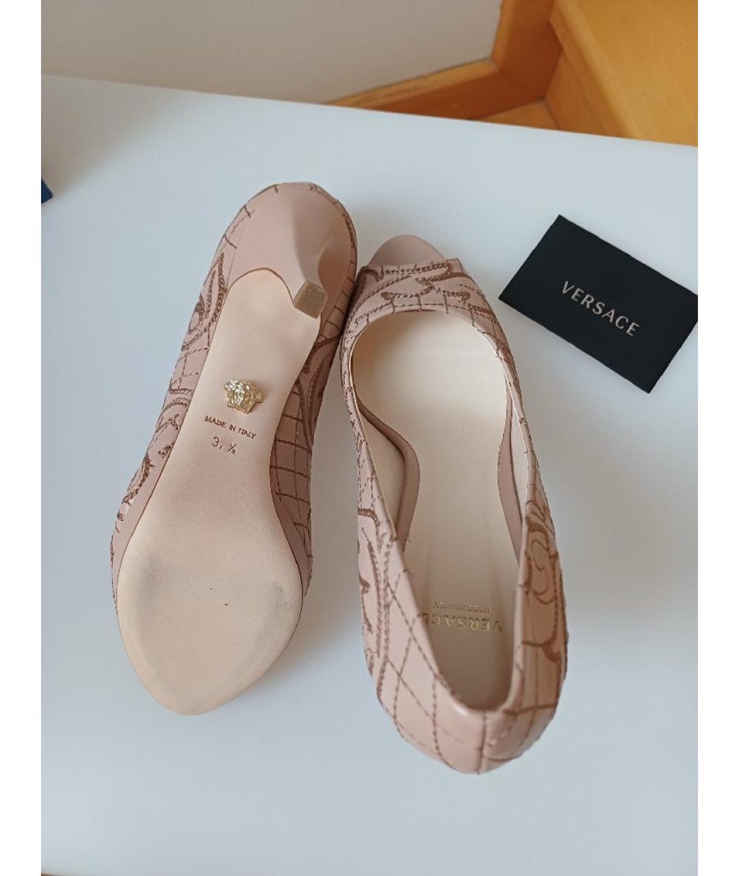 VERSACE Коричневые кожаные туфли, фото 8