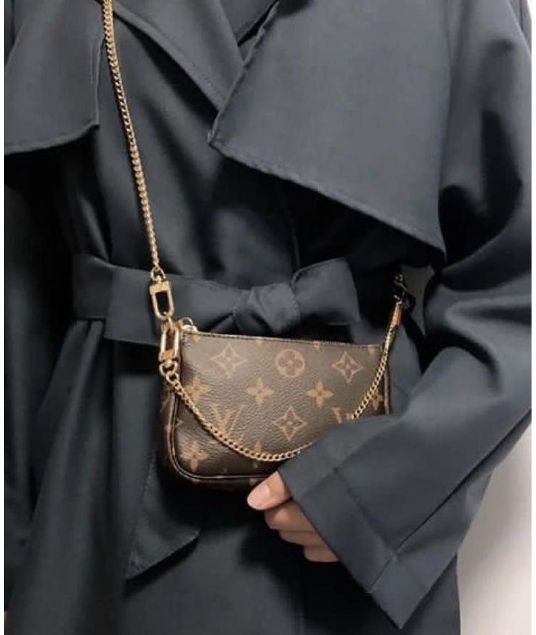 LOUIS VUITTON Коричневая кожаная сумка через плечо, фото 6