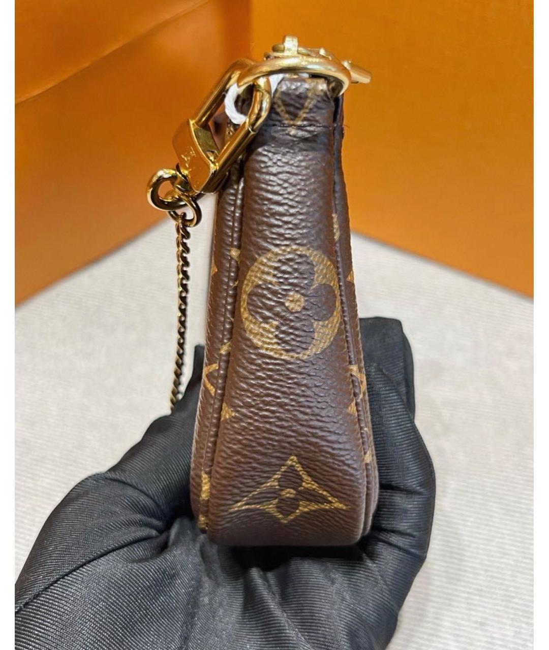 LOUIS VUITTON Коричневая кожаная сумка через плечо, фото 4