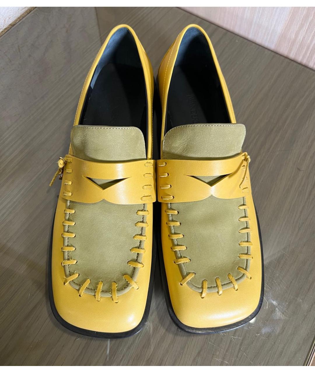 J.W.ANDERSON Желтые кожаные лоферы, фото 3