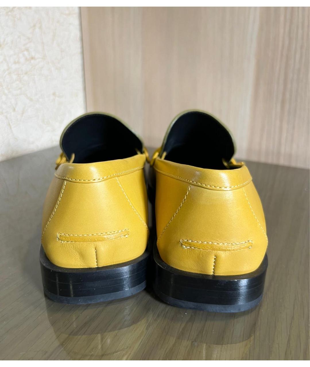 J.W.ANDERSON Желтые кожаные лоферы, фото 4