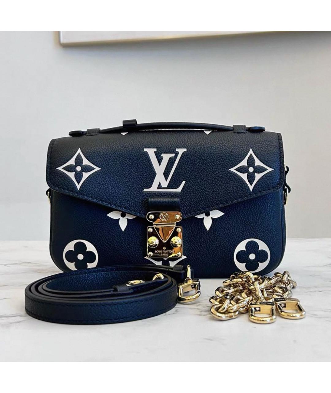 LOUIS VUITTON Черная кожаная сумка через плечо, фото 2