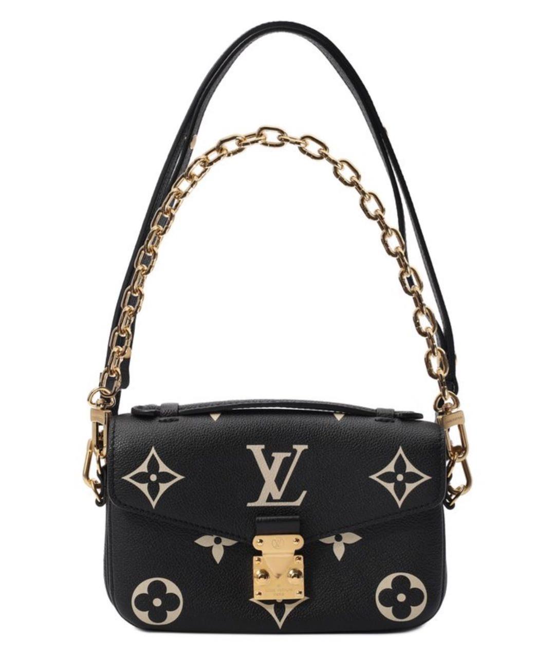 LOUIS VUITTON Черная кожаная сумка через плечо, фото 7