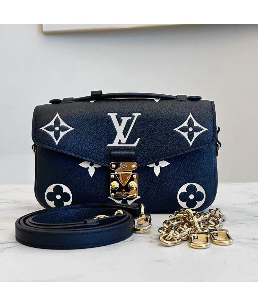 LOUIS VUITTON Черная кожаная сумка через плечо, фото 2