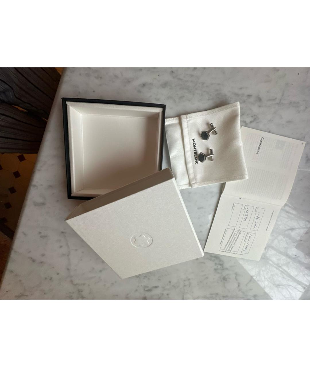 MONTBLANC Черные металлические запонки, фото 4