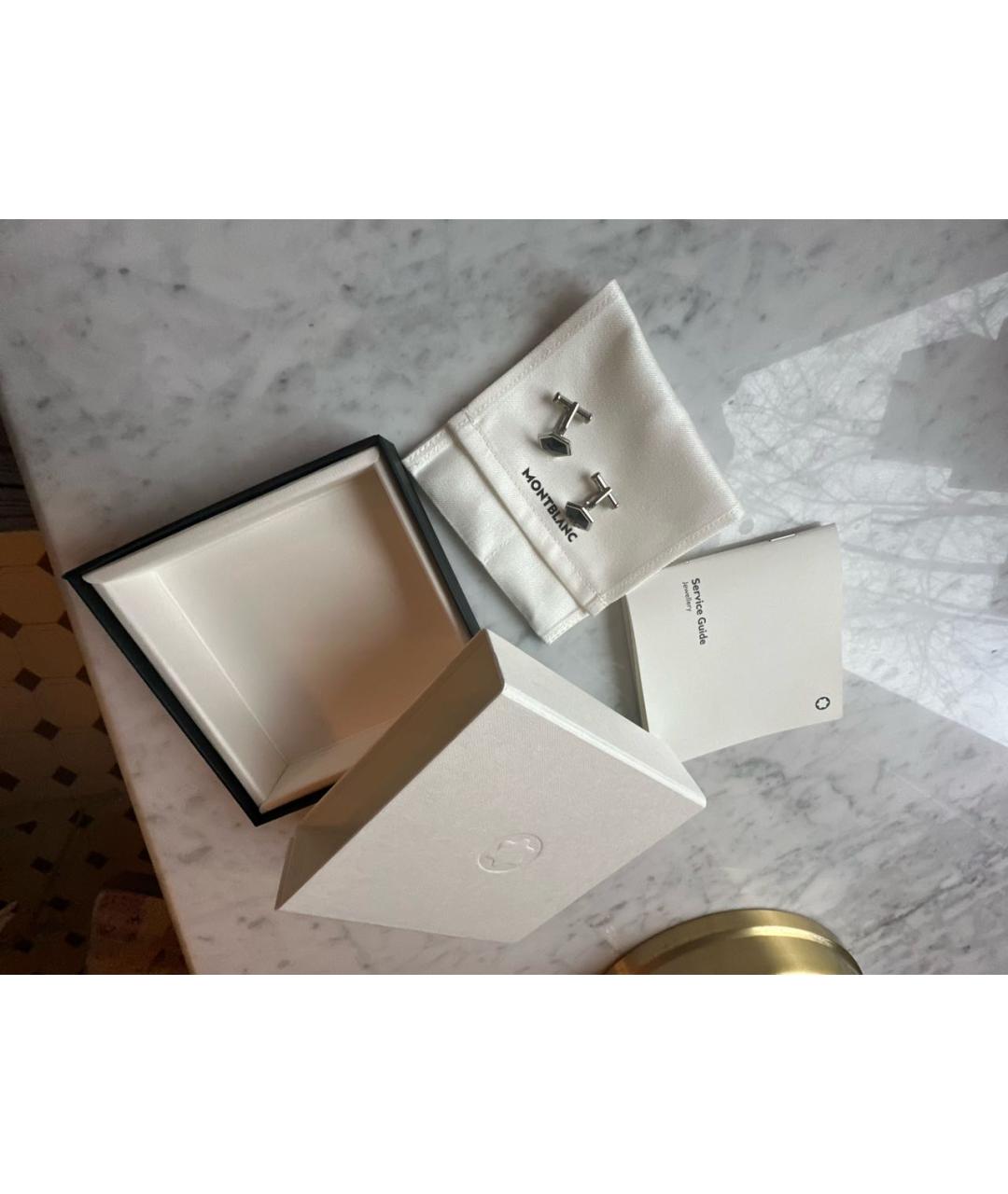 MONTBLANC Черные металлические запонки, фото 5
