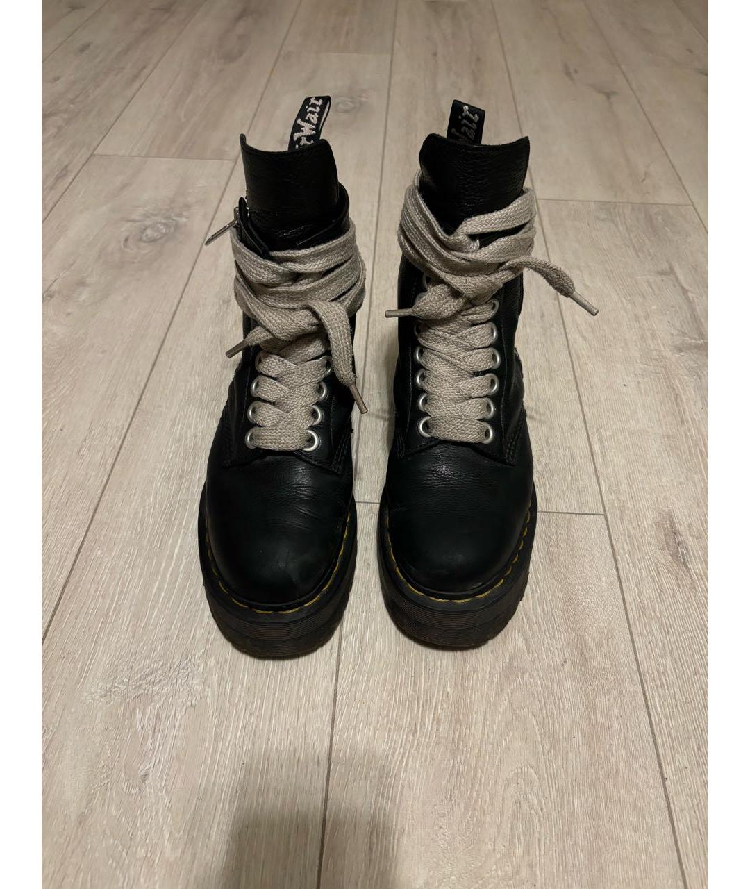 DR. MARTENS Черные кожаные высокие ботинки, фото 3