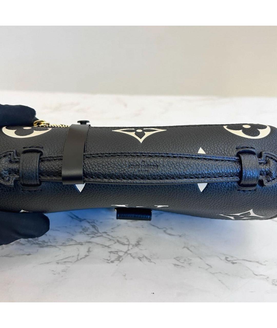 LOUIS VUITTON Черная кожаная сумка с короткими ручками, фото 5