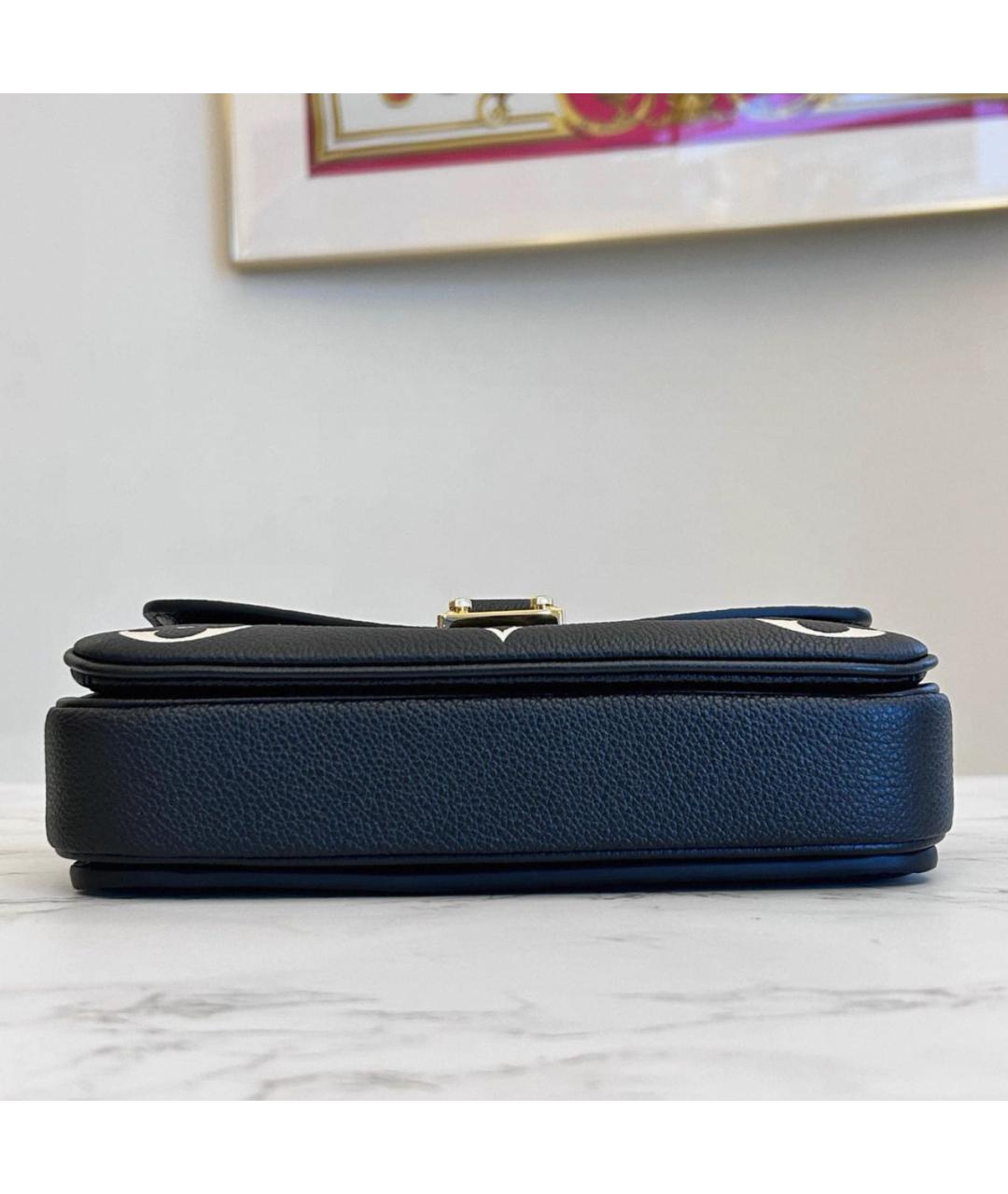 LOUIS VUITTON Черная кожаная сумка через плечо, фото 4