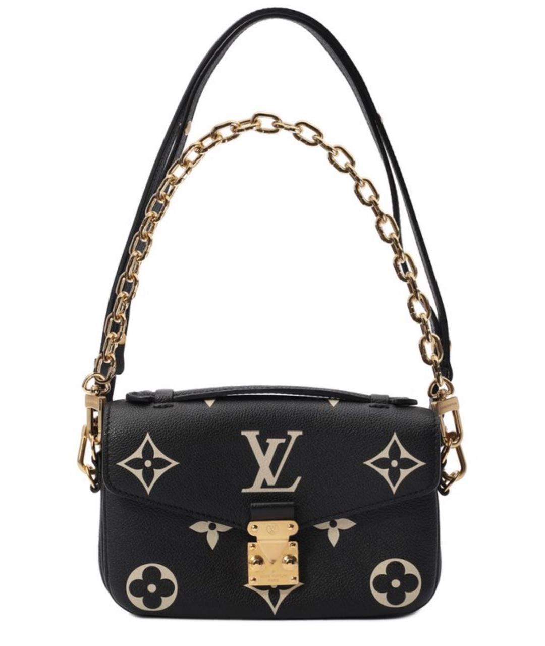 LOUIS VUITTON Черная кожаная сумка через плечо, фото 8