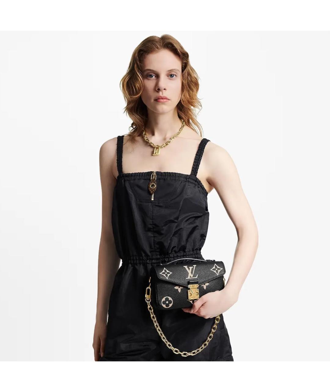 LOUIS VUITTON Черная кожаная сумка через плечо, фото 7