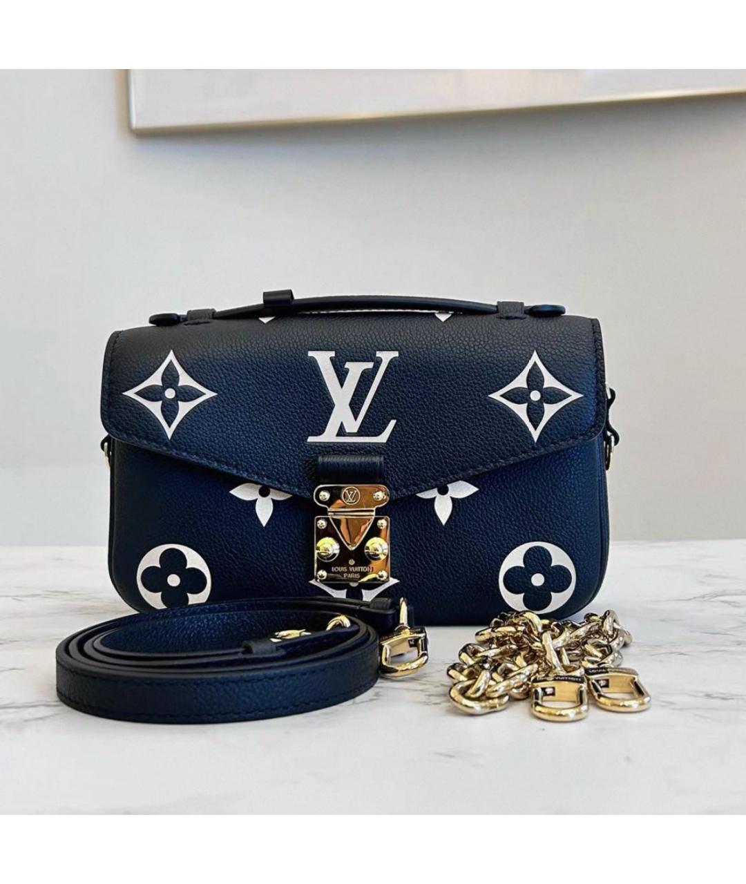 LOUIS VUITTON Черная кожаная сумка через плечо, фото 2